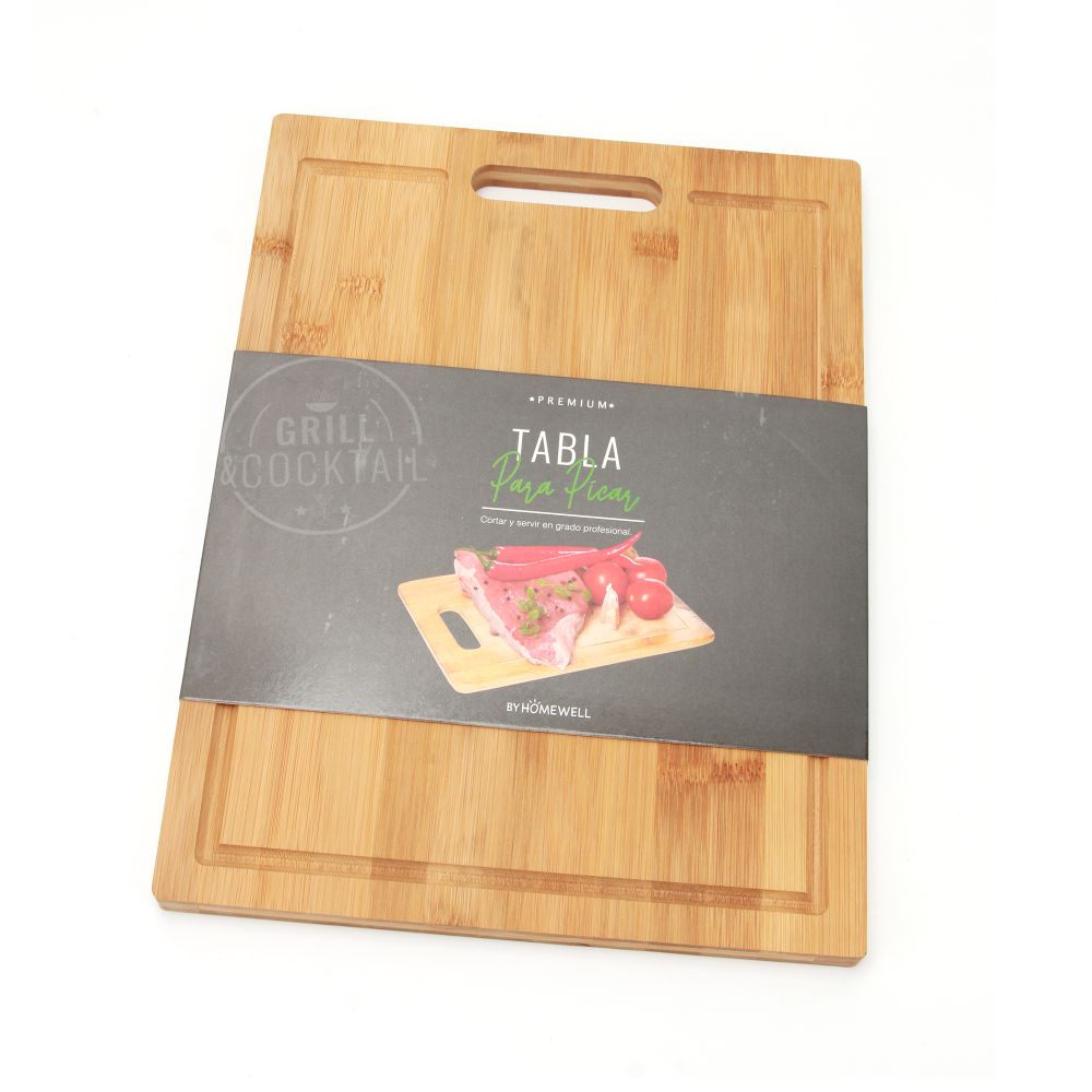 TABLA PREMIUM DE COCINA PICAR CORTAR DE MADERA 28X38CM - 2