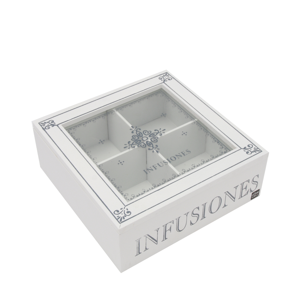 CAJA DE TÉ BLANCO 18.3X18.3X7CM - 3