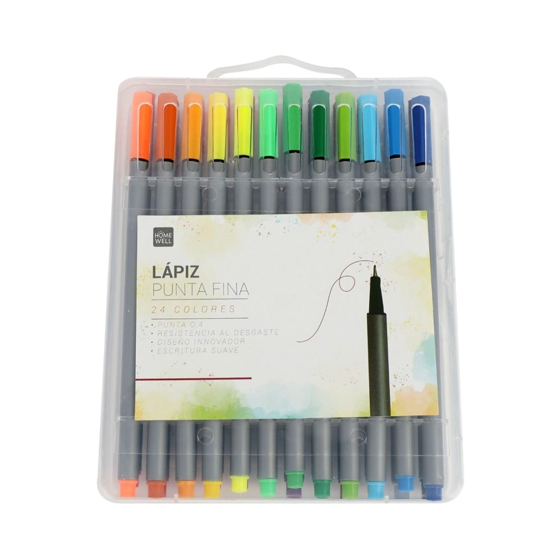 SET LÁPICES PUNTA FINA HOMEWELL 24 COLORES - 1