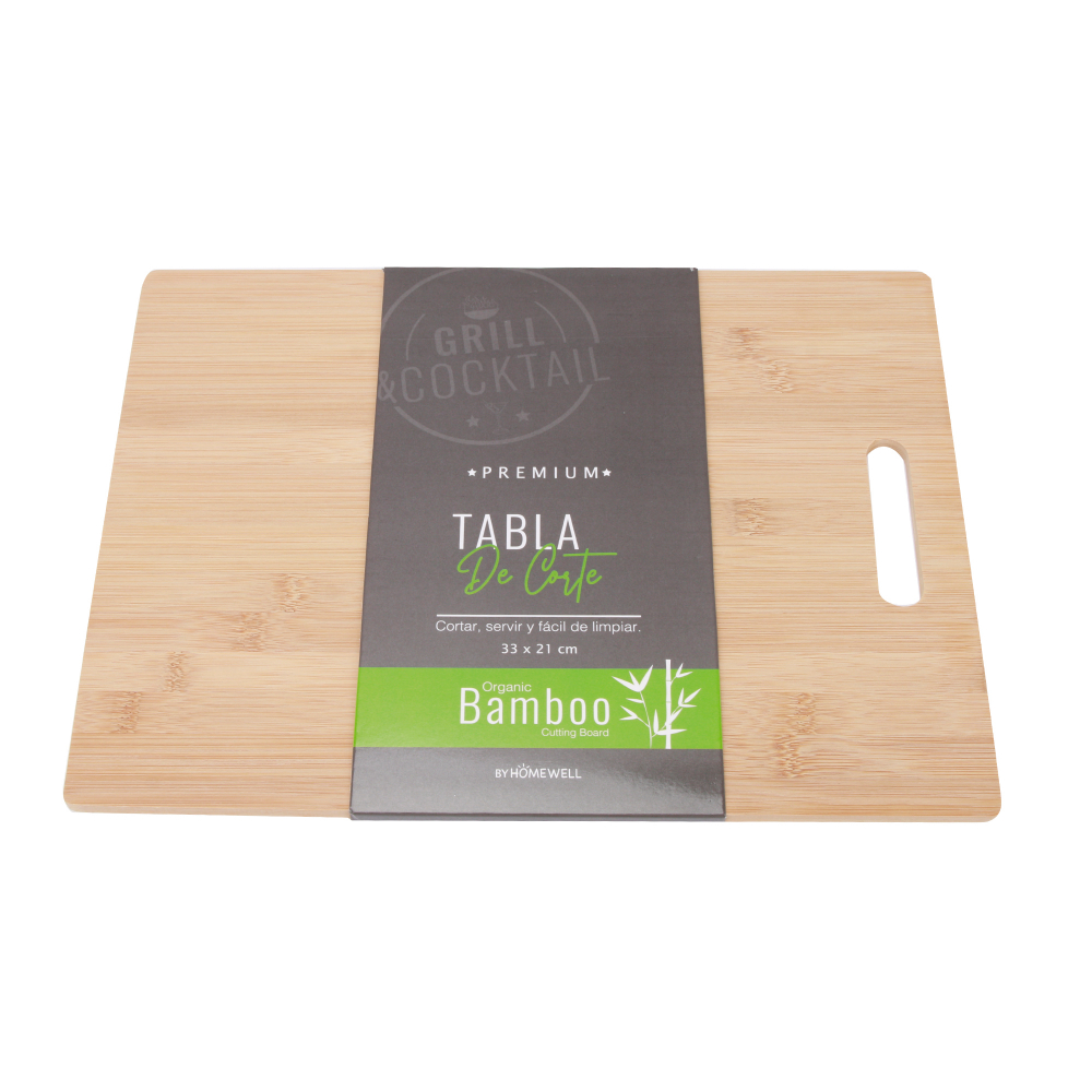 TABLA DE COCINA CORTAR PREMIUM DE BAMBÚ 33X21X0.8CM - 1