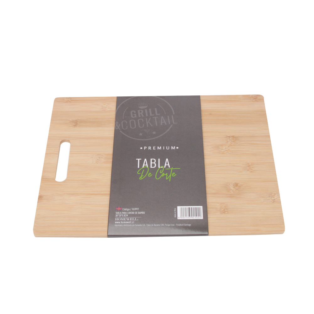TABLA DE COCINA CORTAR PREMIUM DE BAMBÚ 33X21X0.8CM - 2
