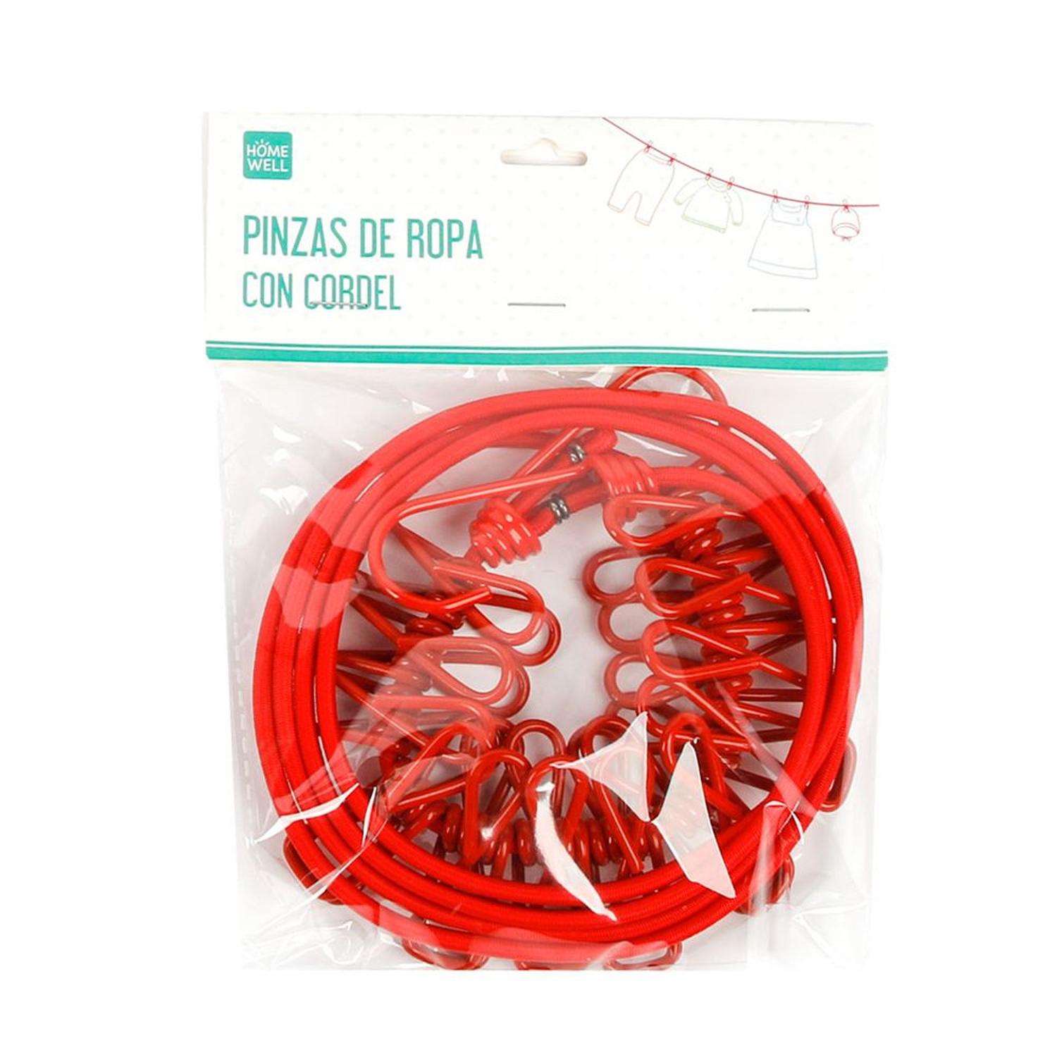 PINZA HOMEWELL METAL ROPA CORDEL ROJO 12 UNIDADES - 1