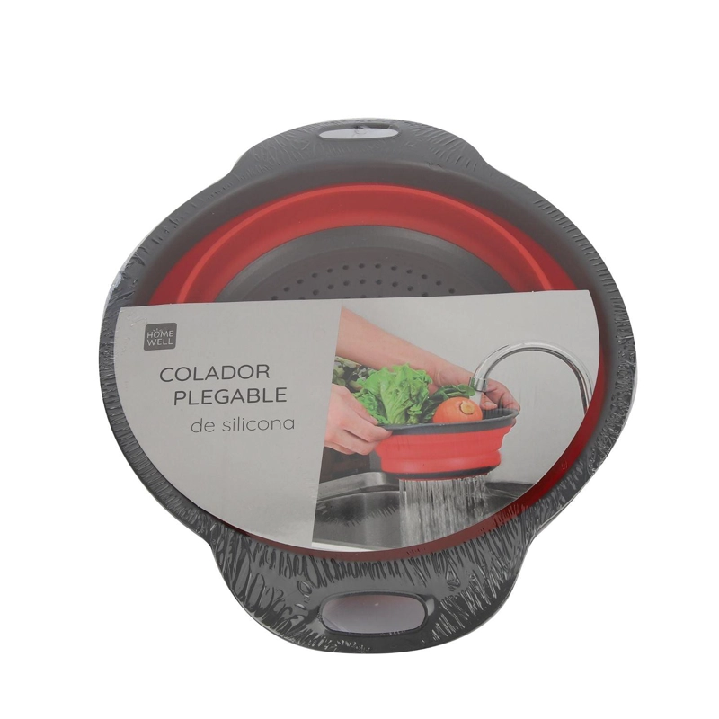 COLADOR PLEGABLE NEGRO Y ROJO - 1
