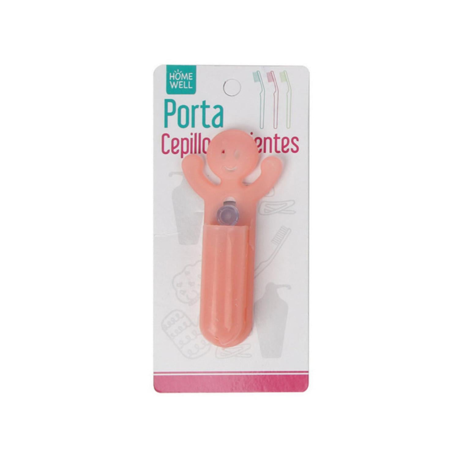 PORTA CEPILLO DE DIENTES HOMEWELL ÚNICO CHUPÓN ADHERENTE ROSADO - 1