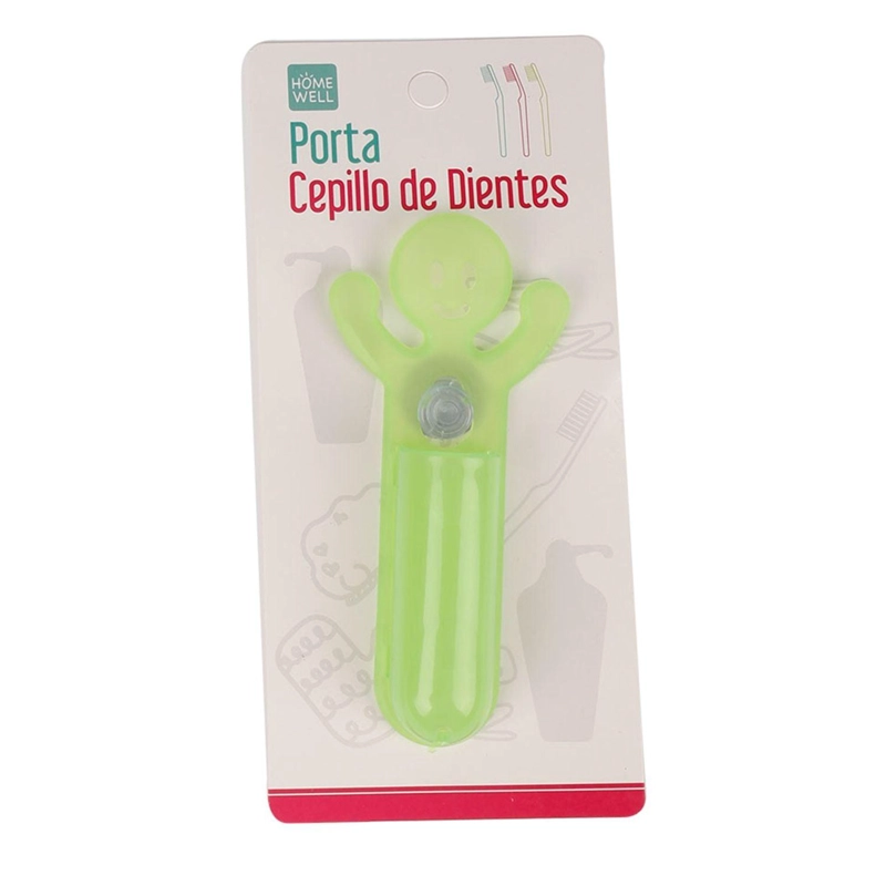PORTA CEPILLO DE DIENTES HOMEWELL ÚNICO CHUPÓN ADHERENTE VERDE - 2