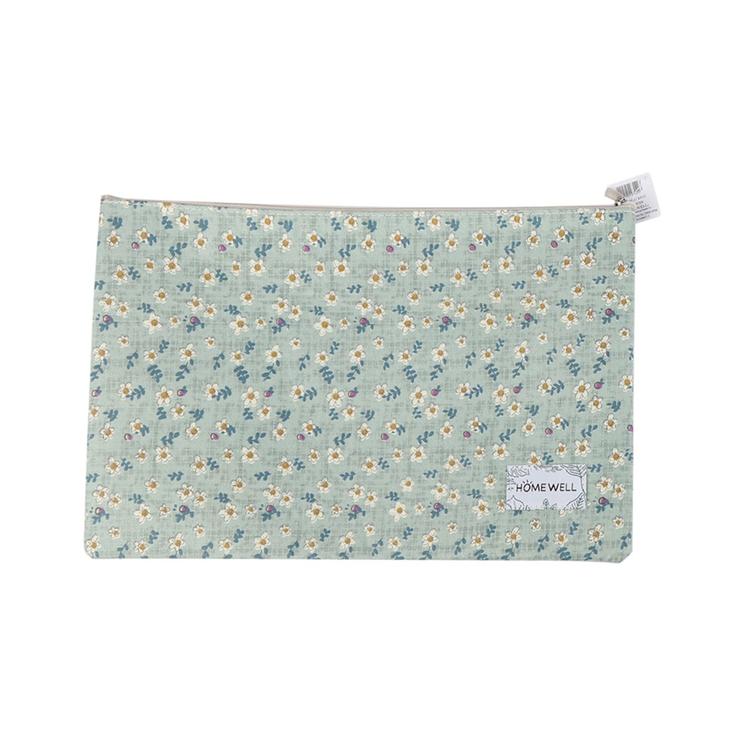 ESTUCHE CARTUCHERA CELESTE FLORES 35X23X1CM - 1