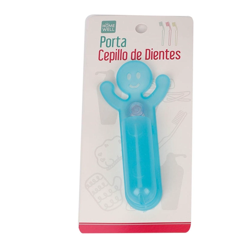 PORTA CEPILLO DE DIENTES HOMEWELL ÚNICO VENTOSA ADHERENTE AZUL - 1