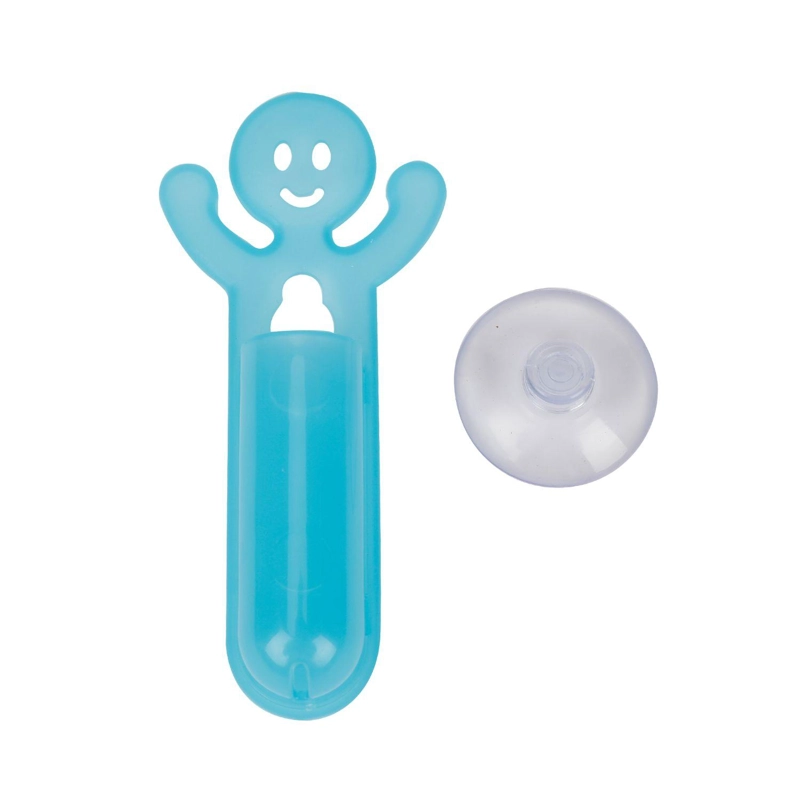 PORTA CEPILLO DE DIENTES HOMEWELL ÚNICO VENTOSA ADHERENTE AZUL - 2
