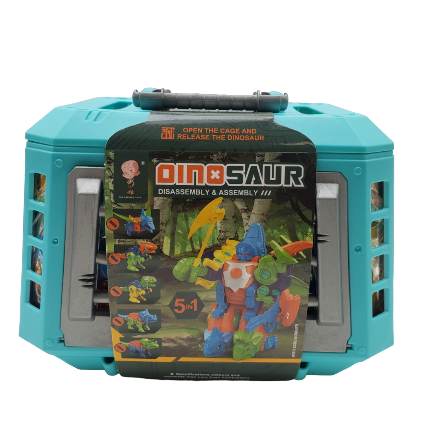 JUGUETE DINOSAURIOS ARMABLES 5 EN 1 | AZUL - 1