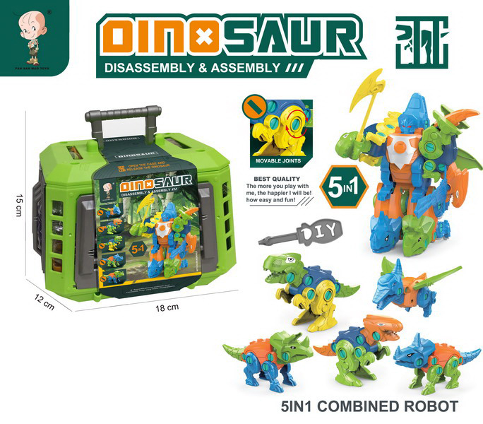 JUGUETE DINOSAURIOS ARMABLES 5 EN 1 - 2