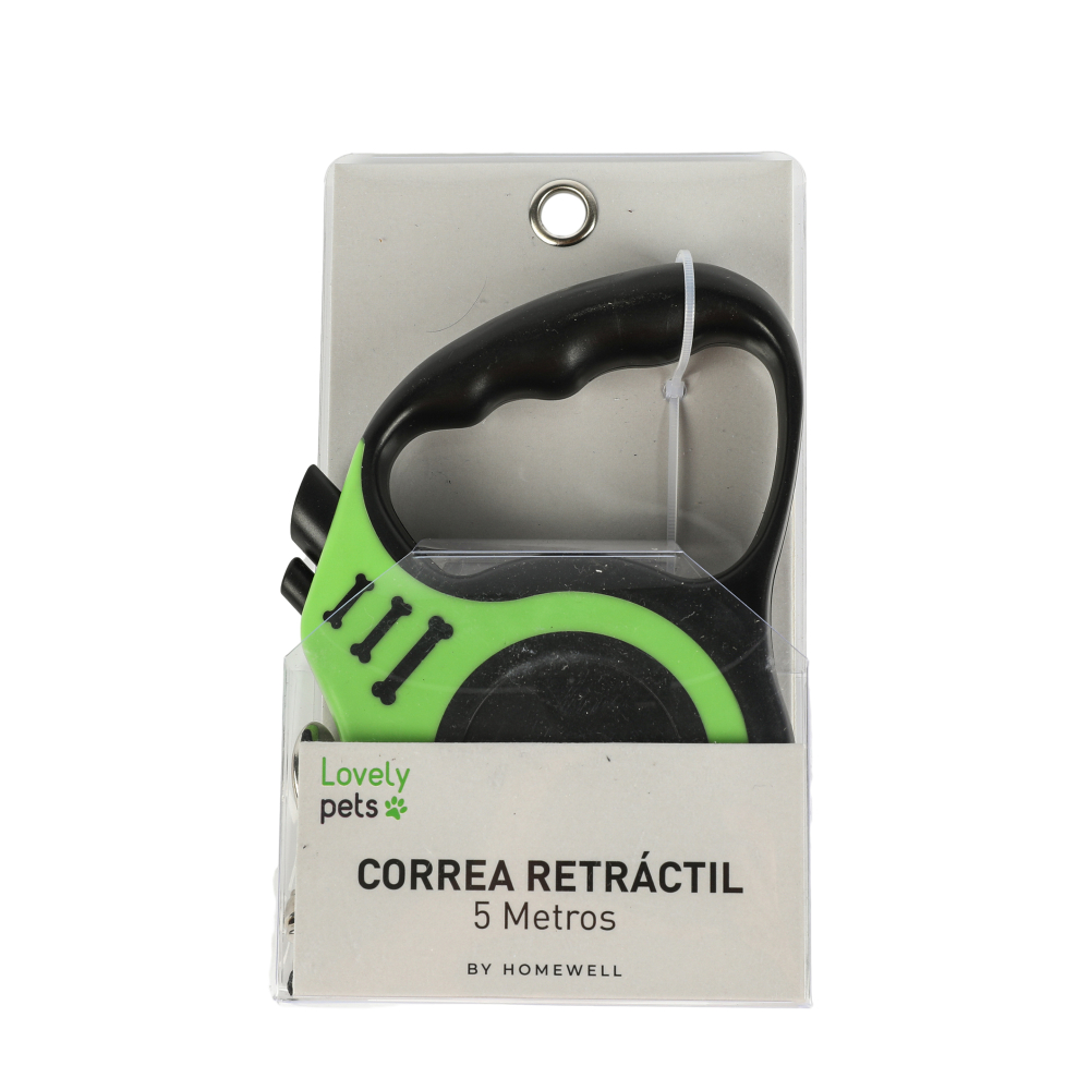 CORREA RETRACTIL PARA MASCOTAS VERDE 5M - 1
