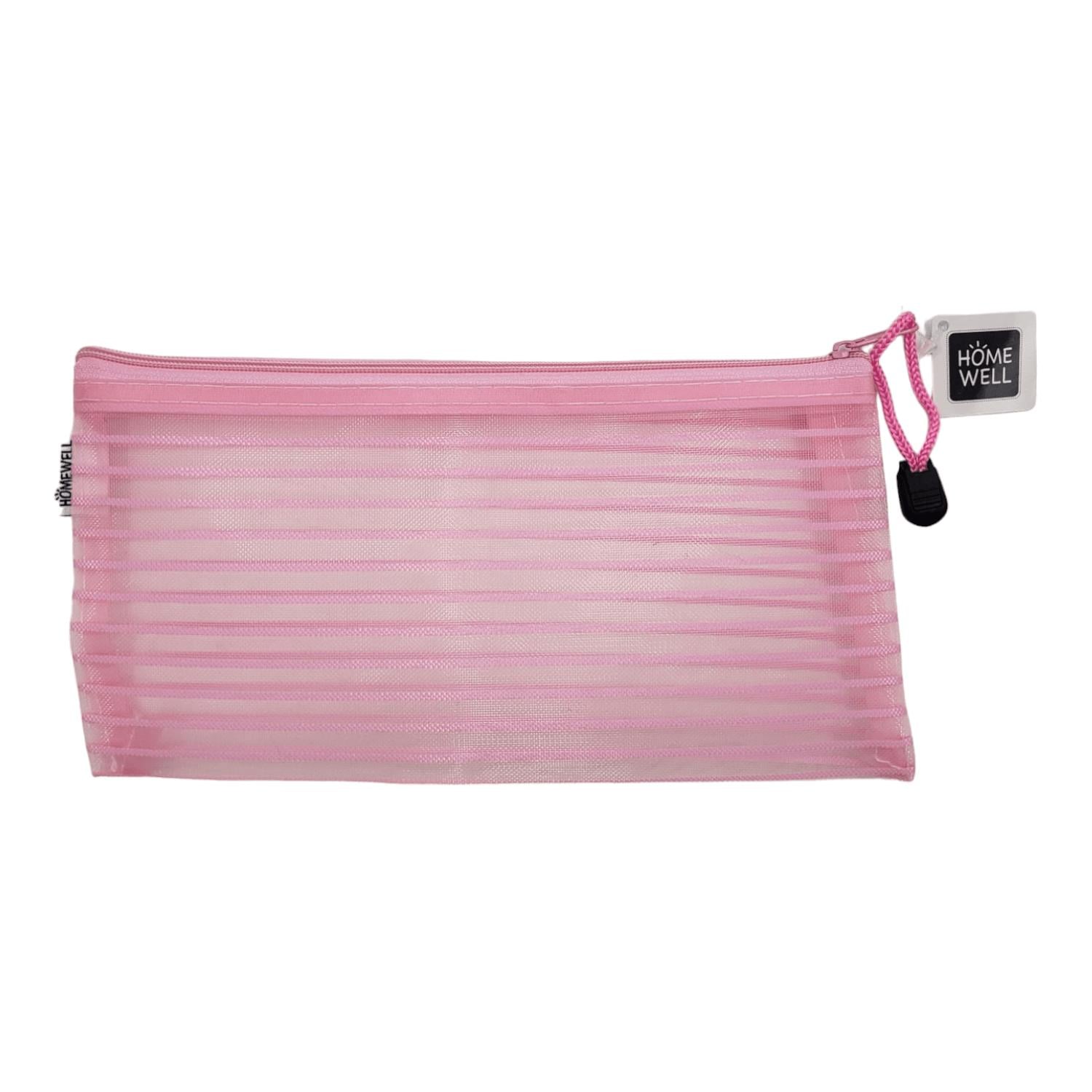 ESTUCHE TRASLUCIDO RAYADO ROSADO - 1