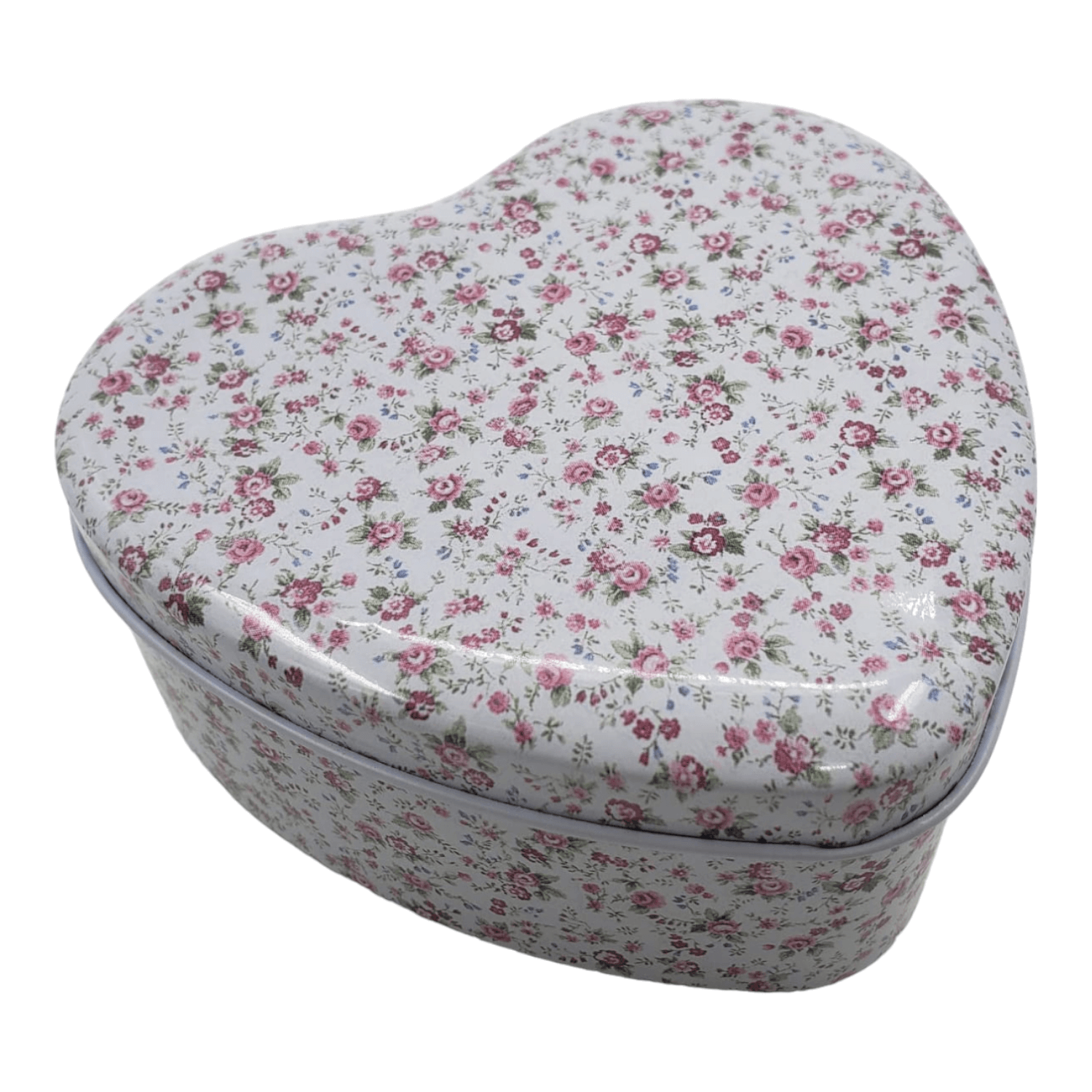 SET CAJAS DISEÑO CORAZON METAL ROSADO 12X11X5CM (3U) - 4