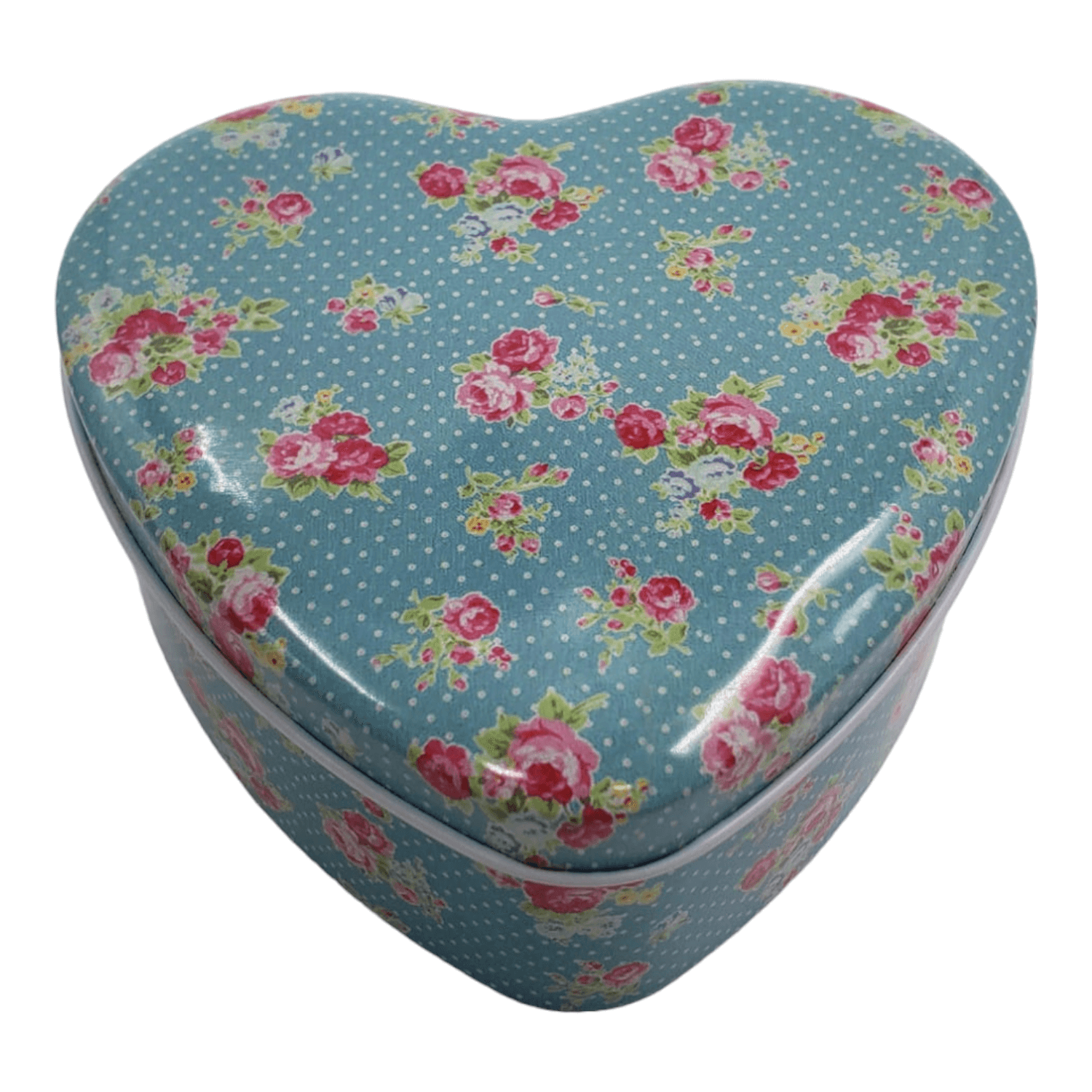 SET CAJAS DISEÑO CORAZON METAL AZUL 12X11X5CM (3U) - 1