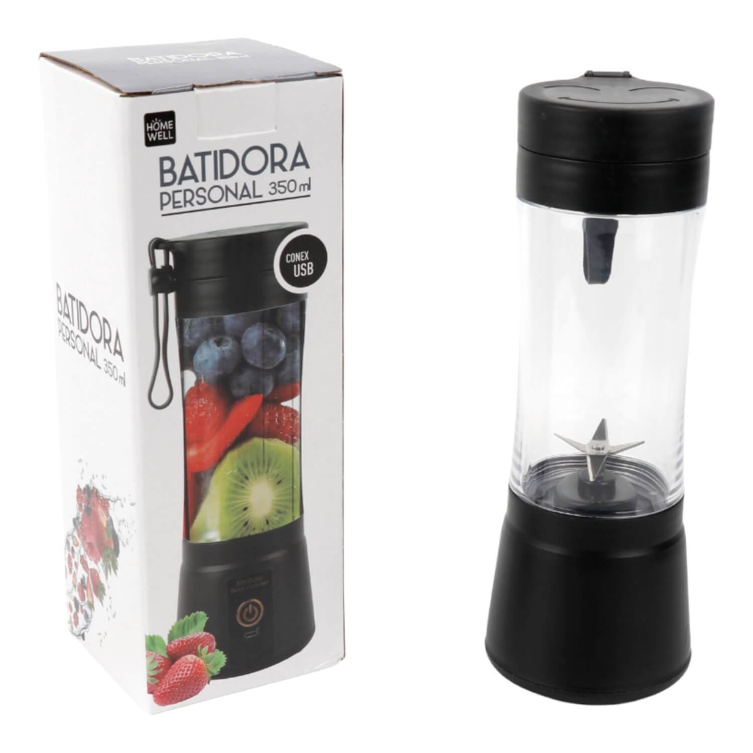 BATIDORA PERSONAL CON USB NEGRO 400ML - 1