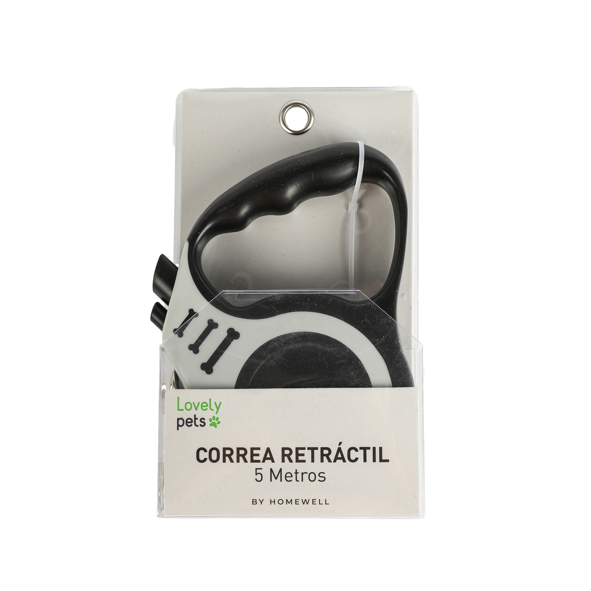 CORREA RETRACTIL PARA MASCOTAS BLANCO 5M - 1