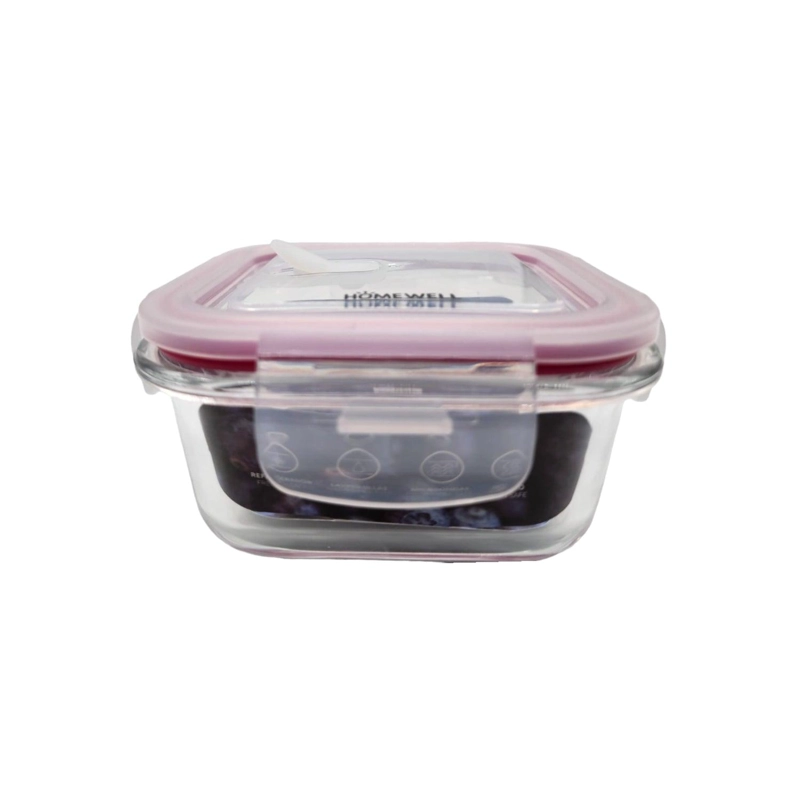 CONTENEDOR HERMETICO VIDRIO CUADRADO 390ML - 1