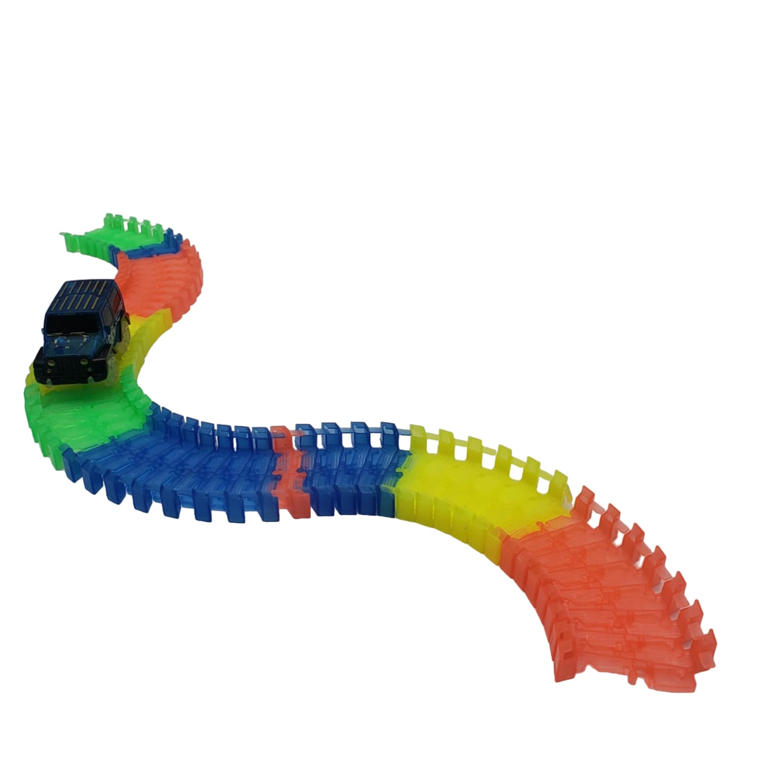 JUEGO DE PISTA ARMABLE FLUORESCENTE CON AUTO - 3