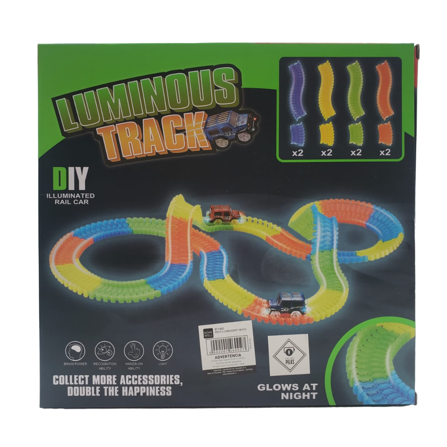 JUEGO DE PISTA ARMABLE FLUORESCENTE CON AUTO - 5