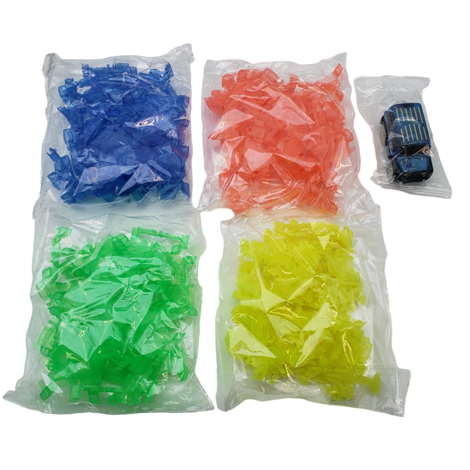JUEGO DE PISTA ARMABLE FLUORESCENTE CON AUTO - 6