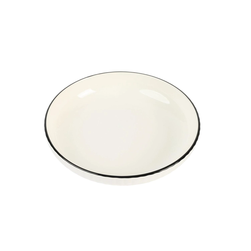 PLATO DE LOZA BORDE NEGRO - 2