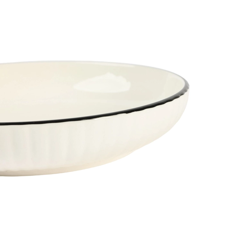 PLATO DE LOZA BORDE NEGRO - 3