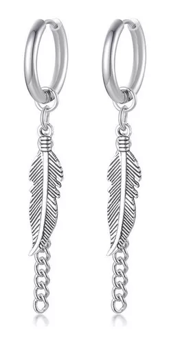 AROS PUNK PLUMAS BLACK SILVER SPACE HOMBRE MUJER - 1
