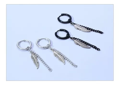AROS PUNK PLUMAS BLACK SILVER SPACE HOMBRE MUJER - 2