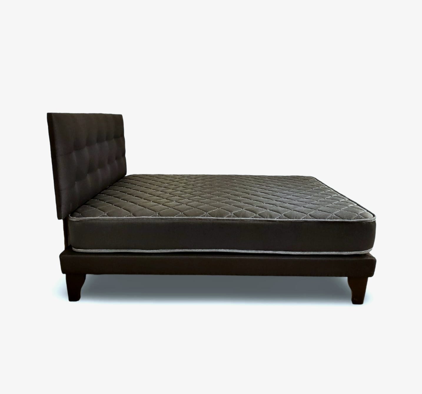 CAMA EUROPEA ESPUMIX NEW BASIC BLACK 2 PLAZAS + RESPALDO PUNTO - 3