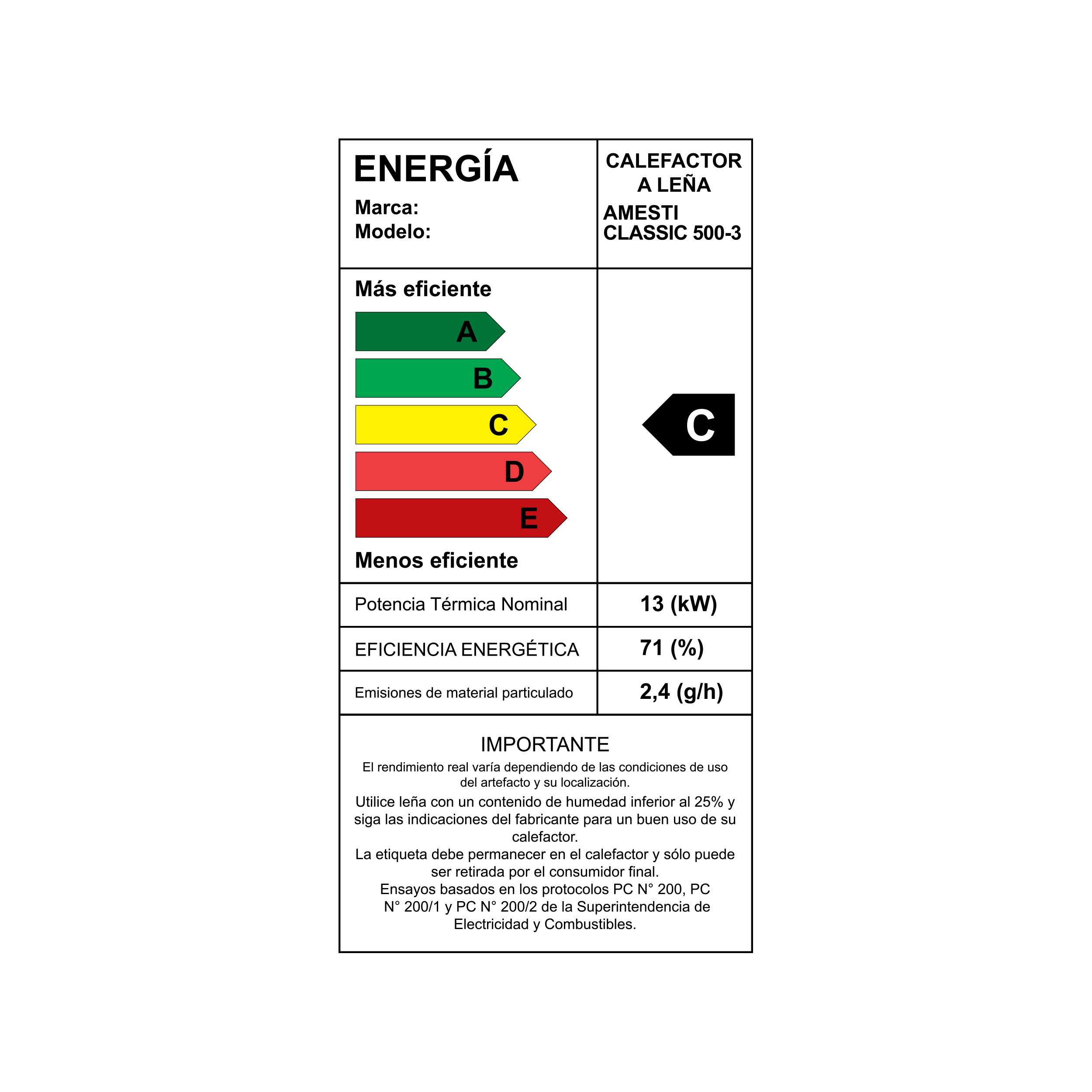 ESTUFA A LEÑA AMESTI CLASSIC 500 ROJO ITALIANO - 8