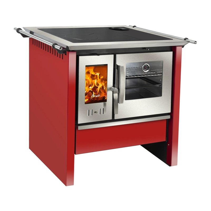 COCINA COMBUSTIÓN LENTA AMESTI ALLEGRA ROJA