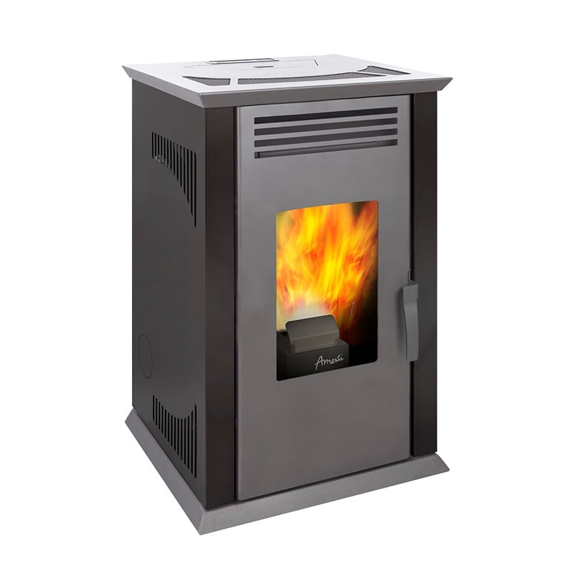 ESTUFA PELLET AMESTI MODELO ITALY 8100 NEGRO SATINADO - 1
