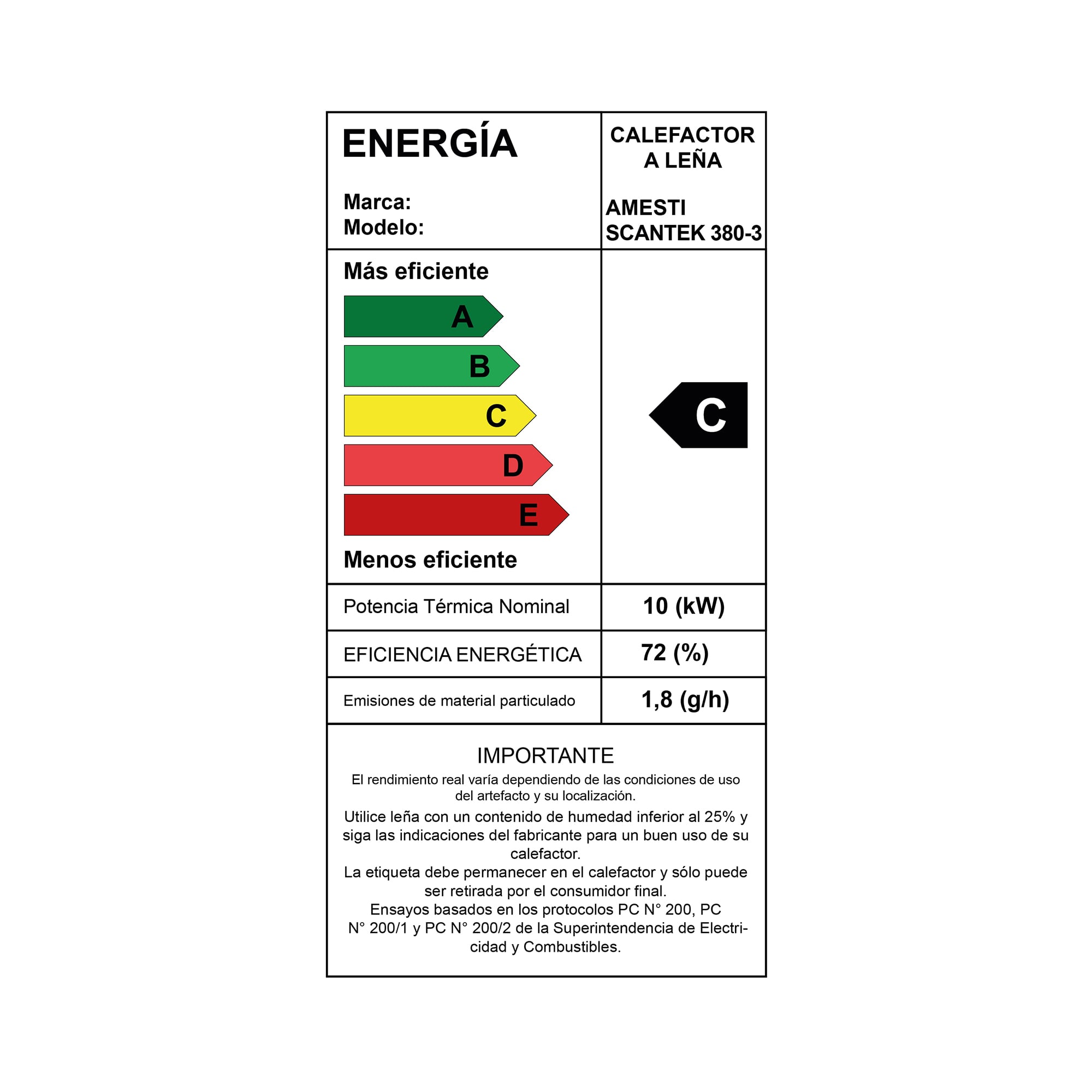 COMBO CALEFACTOR LEÑA AMESTI SCANTEK380 + KITINST6' + SETMURO GRIS - 5