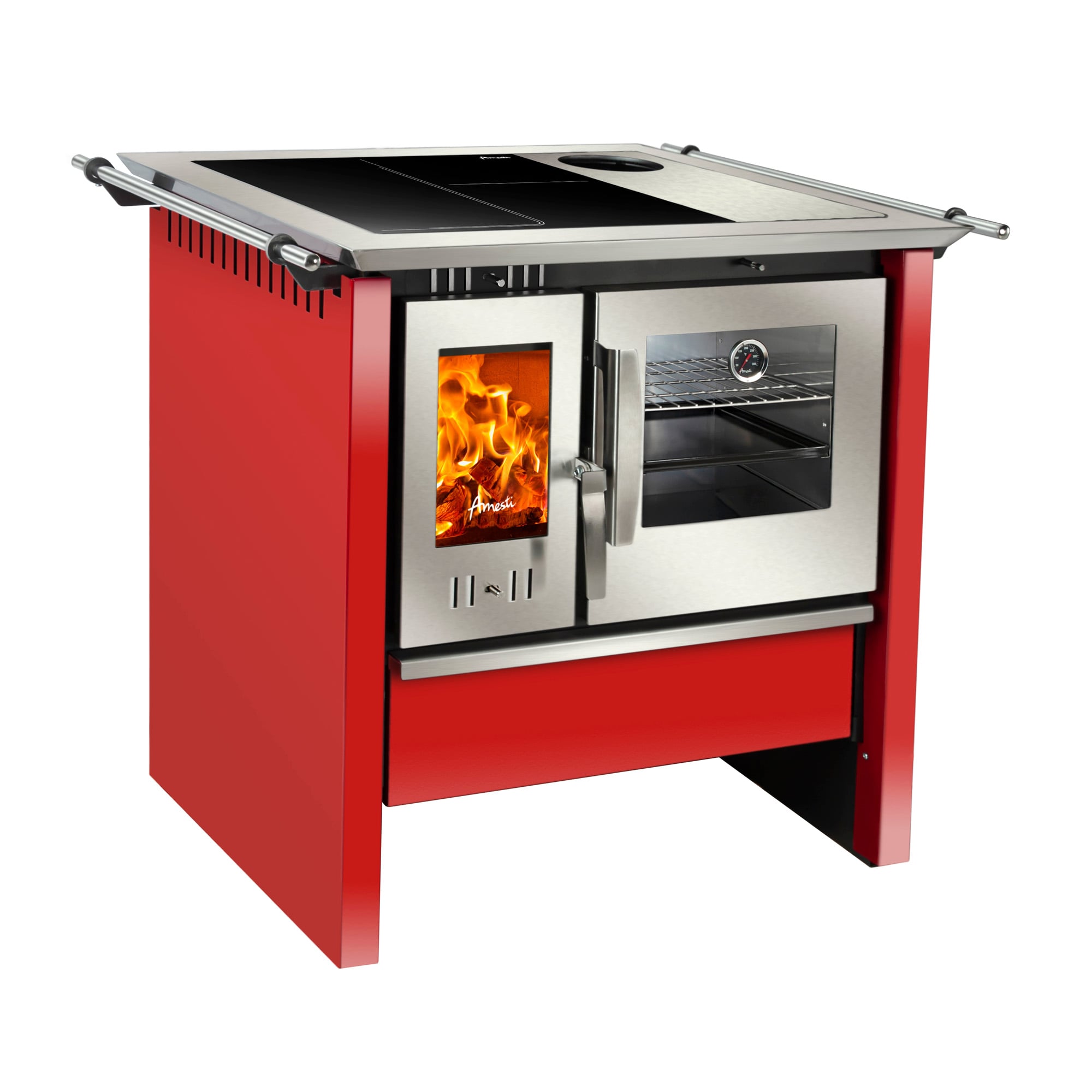 COCINA A LEÑA AMESTI 3 PLATOS ALLEGRA VITROX COMB LENTA ROJA