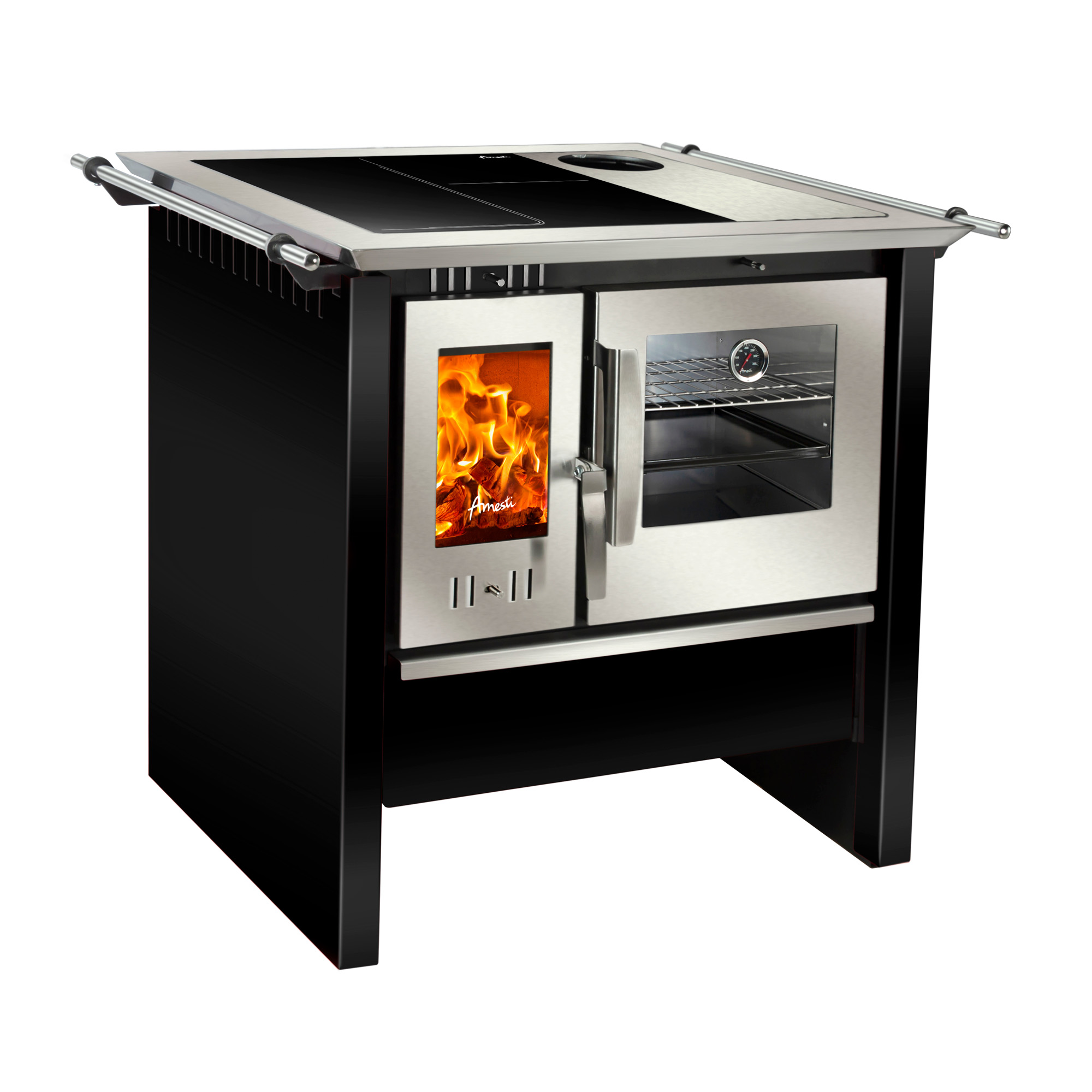 COCINA A LEÑA AMESTI 3 PLATOS ALLEGRA VITROX NEGRA