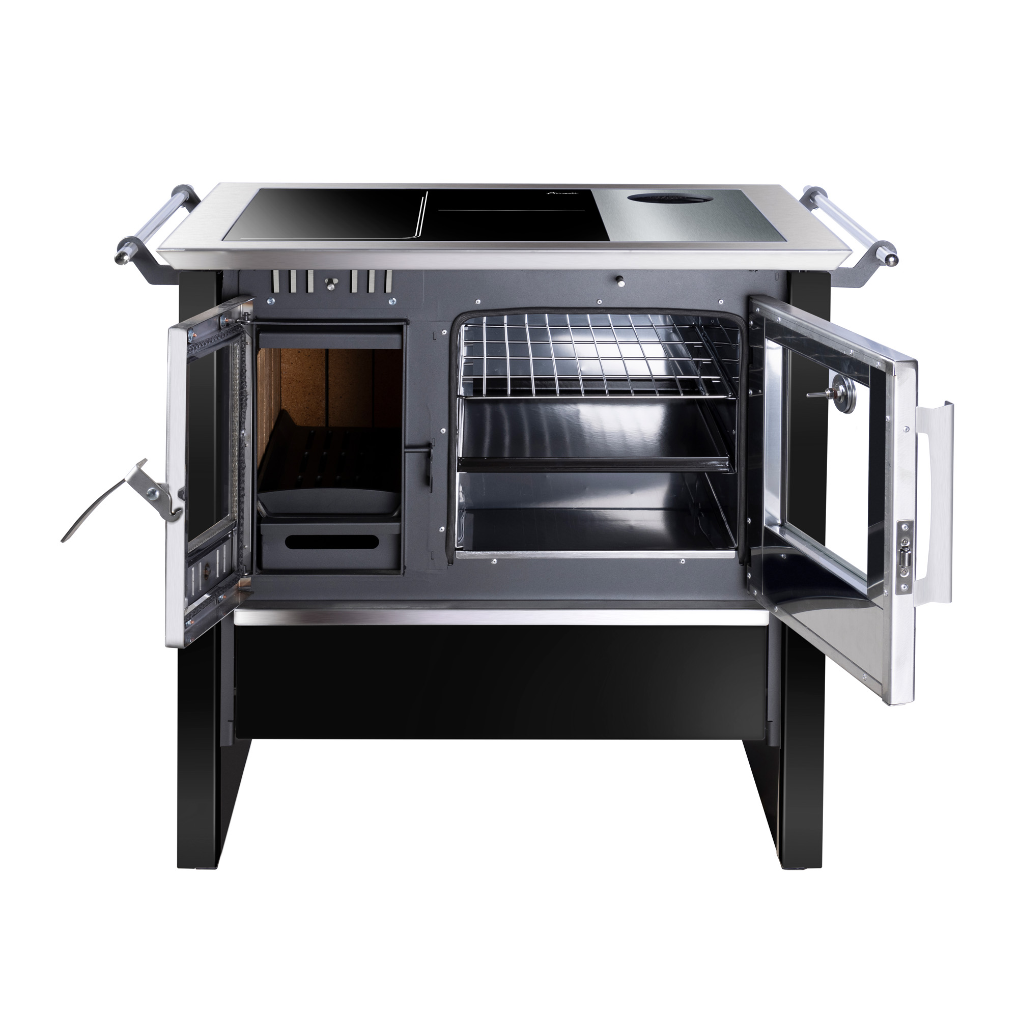 COCINA A LEÑA AMESTI 3 PLATOS ALLEGRA VITROX NEGRA - 4