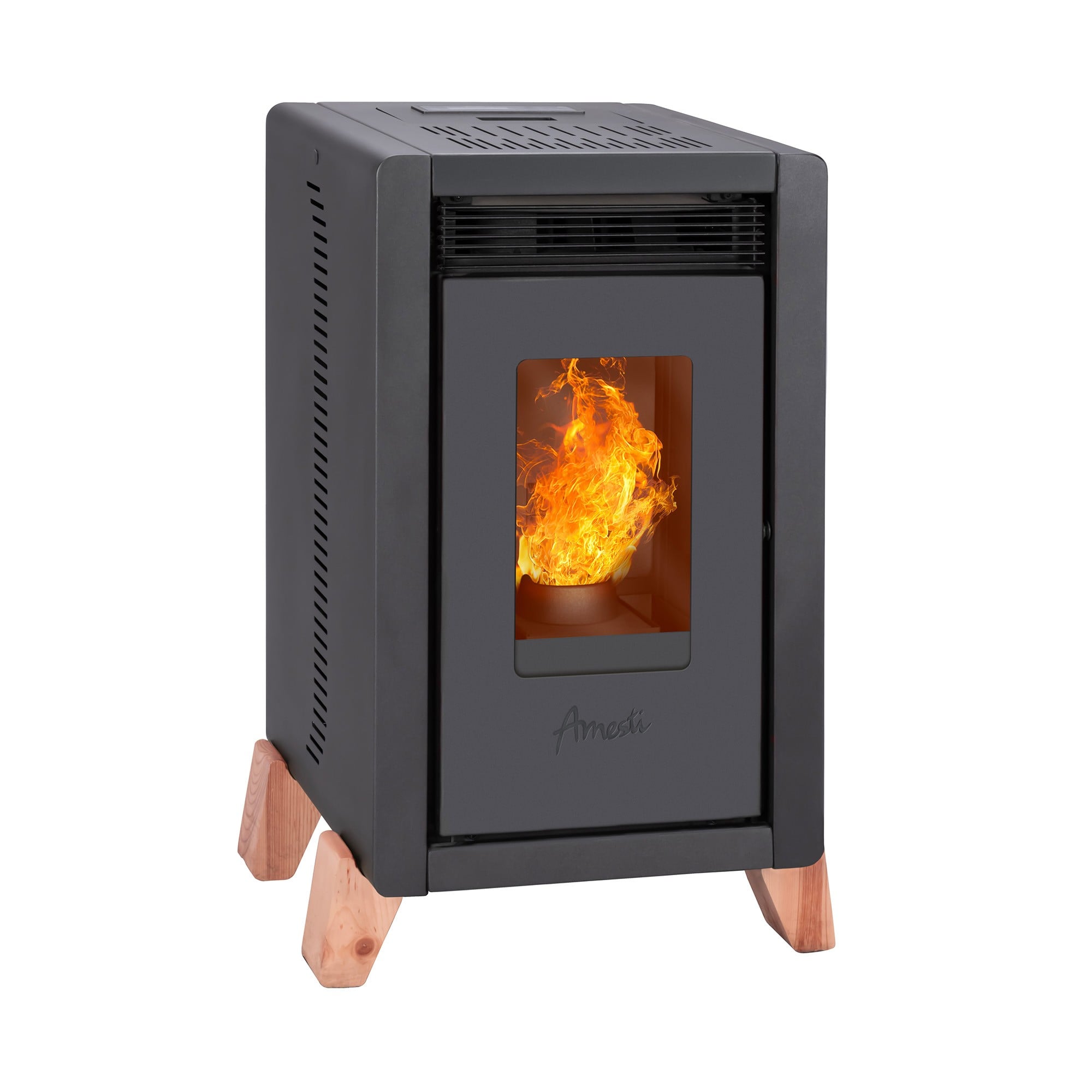 ESTUFA A PELLET BAMBU 6000 NEGRO AMESTI - 1