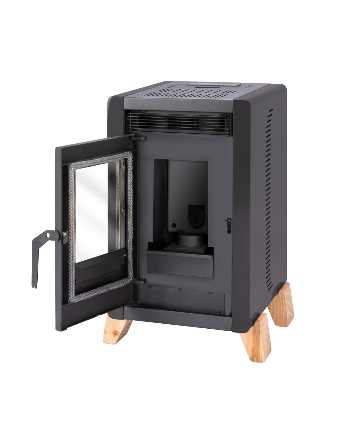 ESTUFA A PELLET BAMBU 6000 NEGRO AMESTI - 3