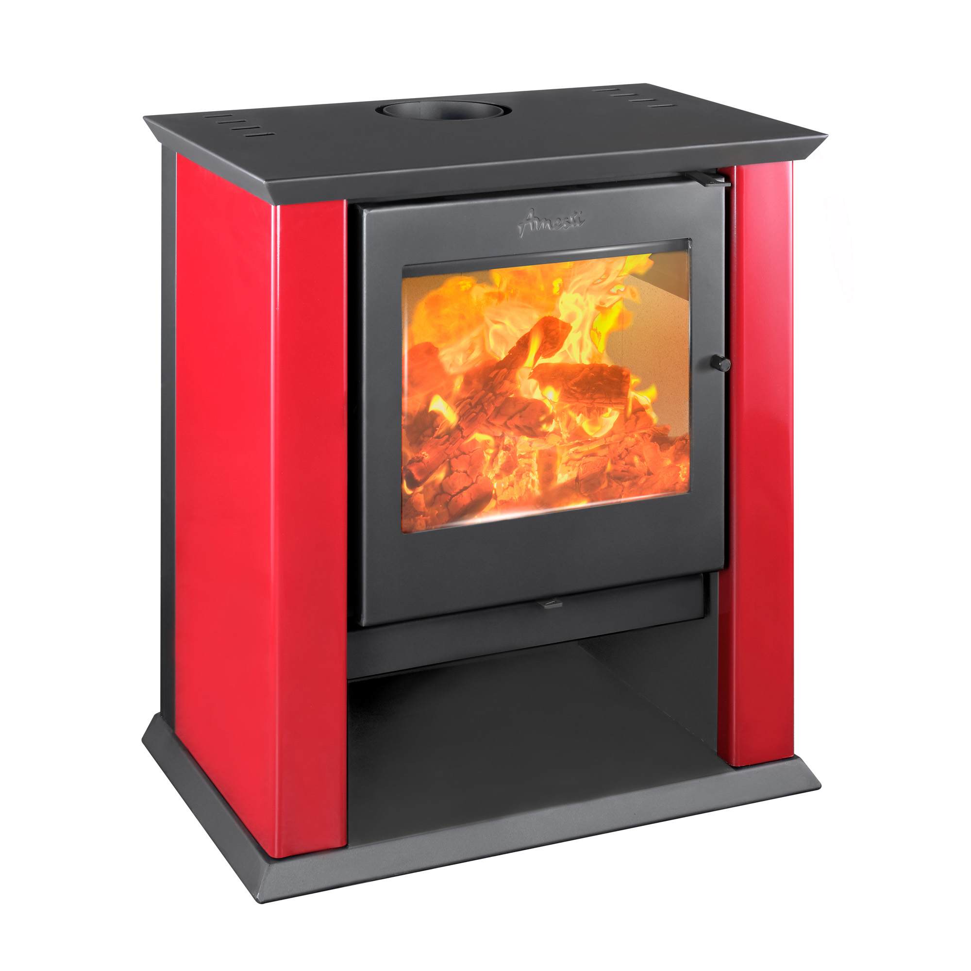 CALEFACTOR A LEÑA AMESTI CLASSIC 500 ROJA - 1