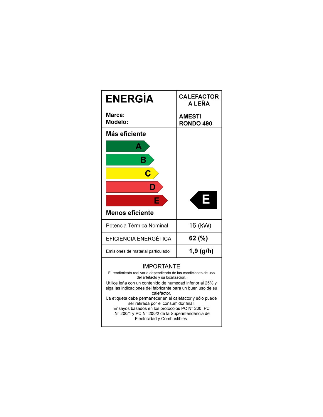 CALEFACTOR A LEÑA AMESTI RONDO 490 - 2