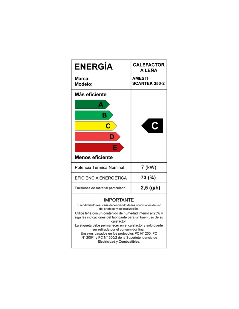 CALEFACTOR A LEÑA AMESTI SCANTEK 350 - 3