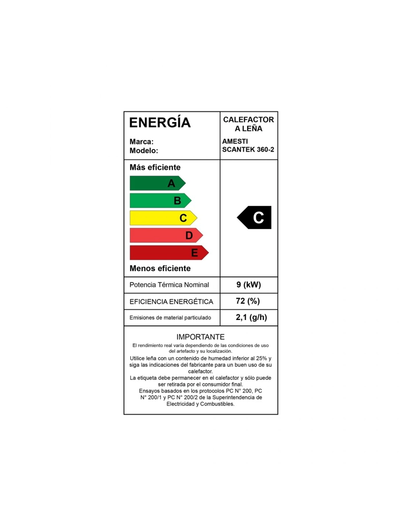 CALEFACTOR A LEÑA AMESTI SCANTEK 360 - 4