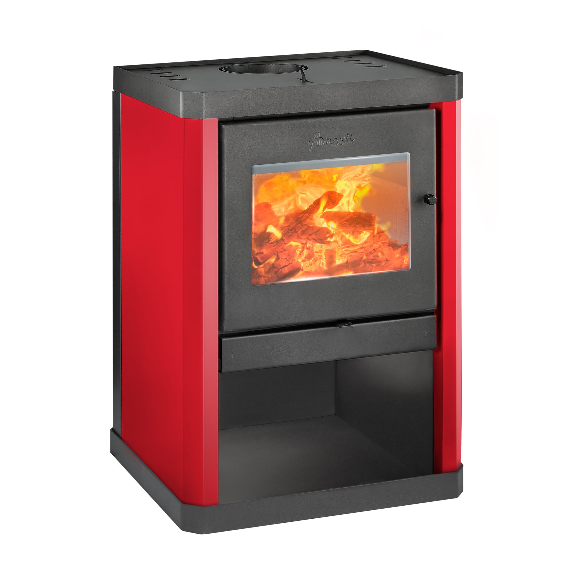 CALEFACTOR A LEÑA AMESTI CLASSIC 400 ROJO