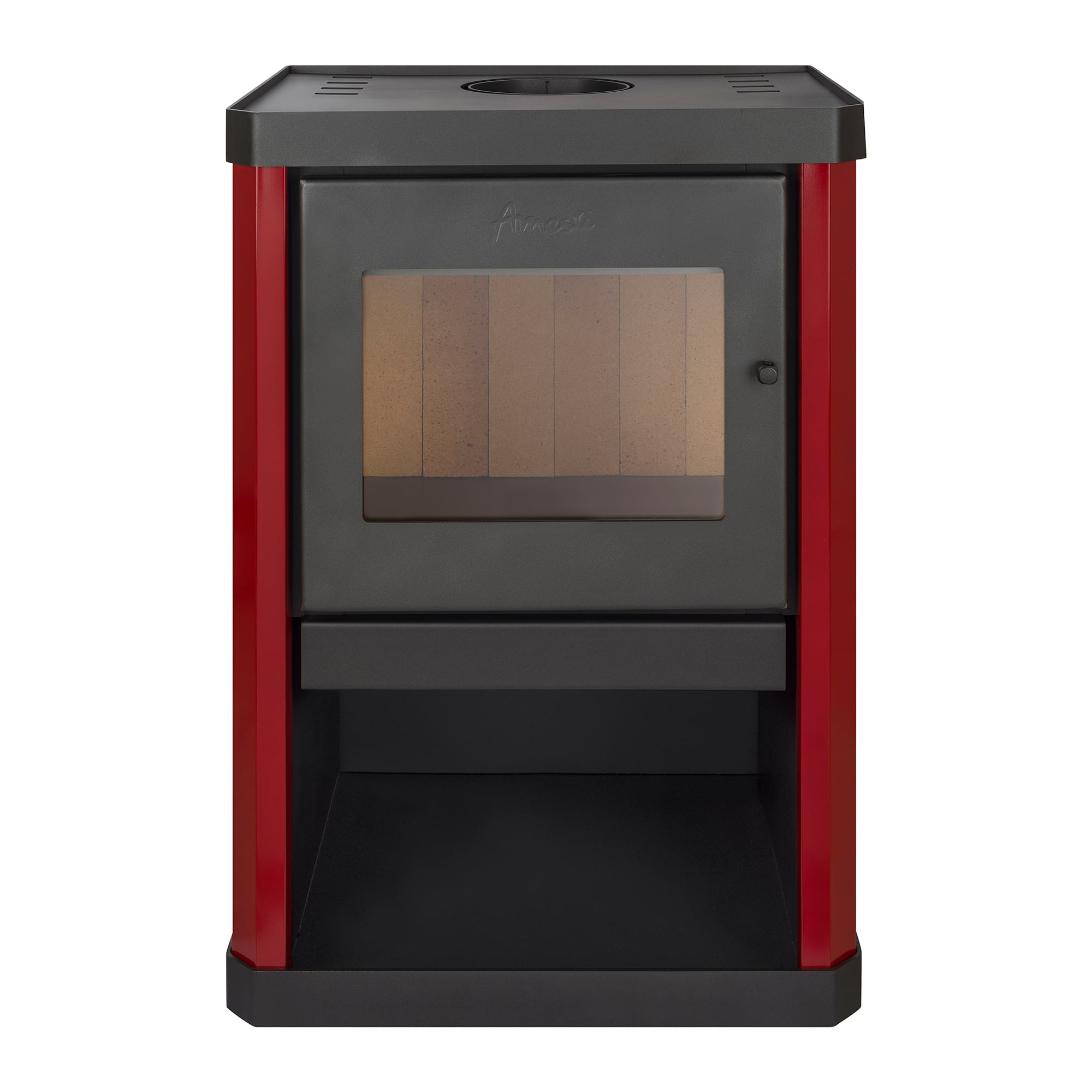 CALEFACTOR A LEÑA AMESTI CLASSIC 400 ROJO - 5