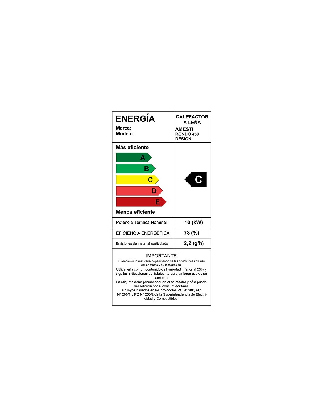CALEFACTOR A LEÑA AMESTI RONDO 450 DESIGN - 2