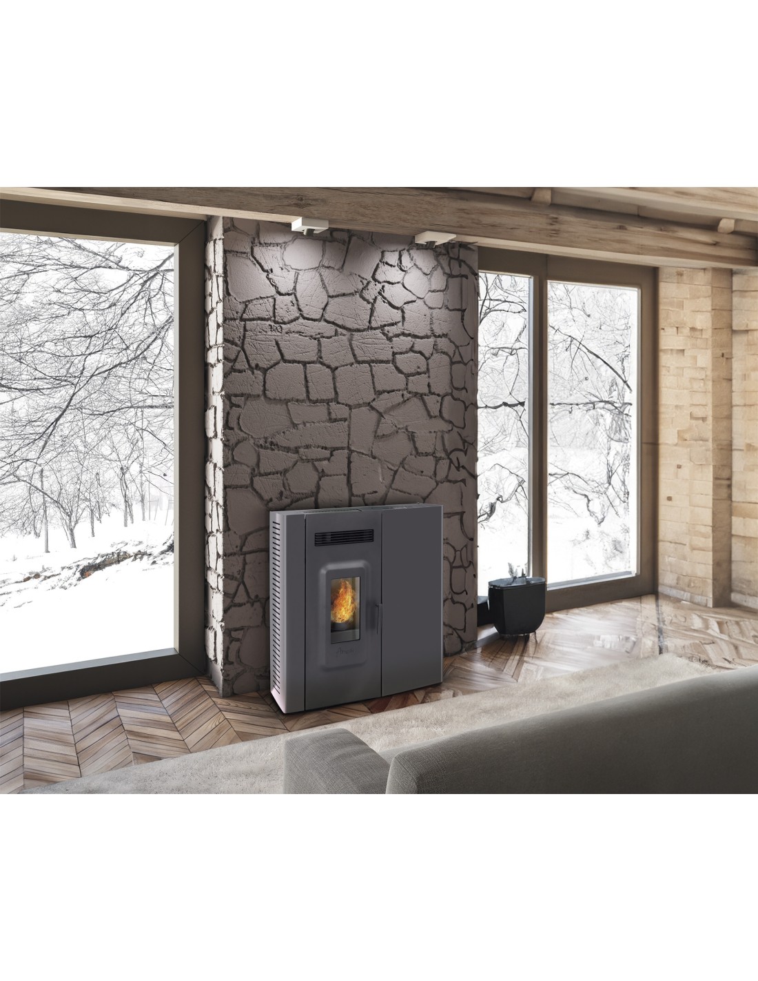 CALEFACTOR A PELLET SLIM 9000 NEGRO - 6