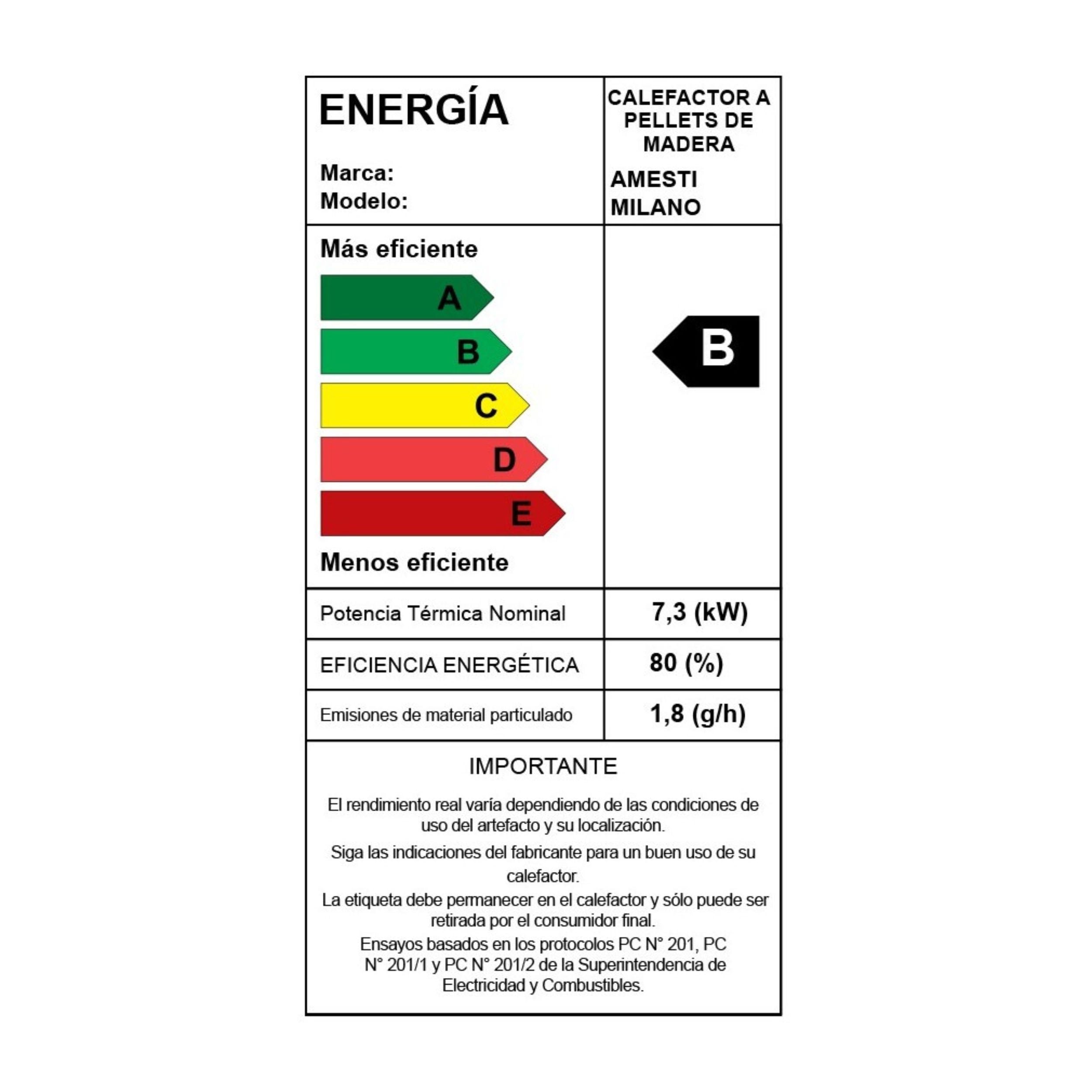 CALEFACTOR A PELLET MILANO ROJO - 2
