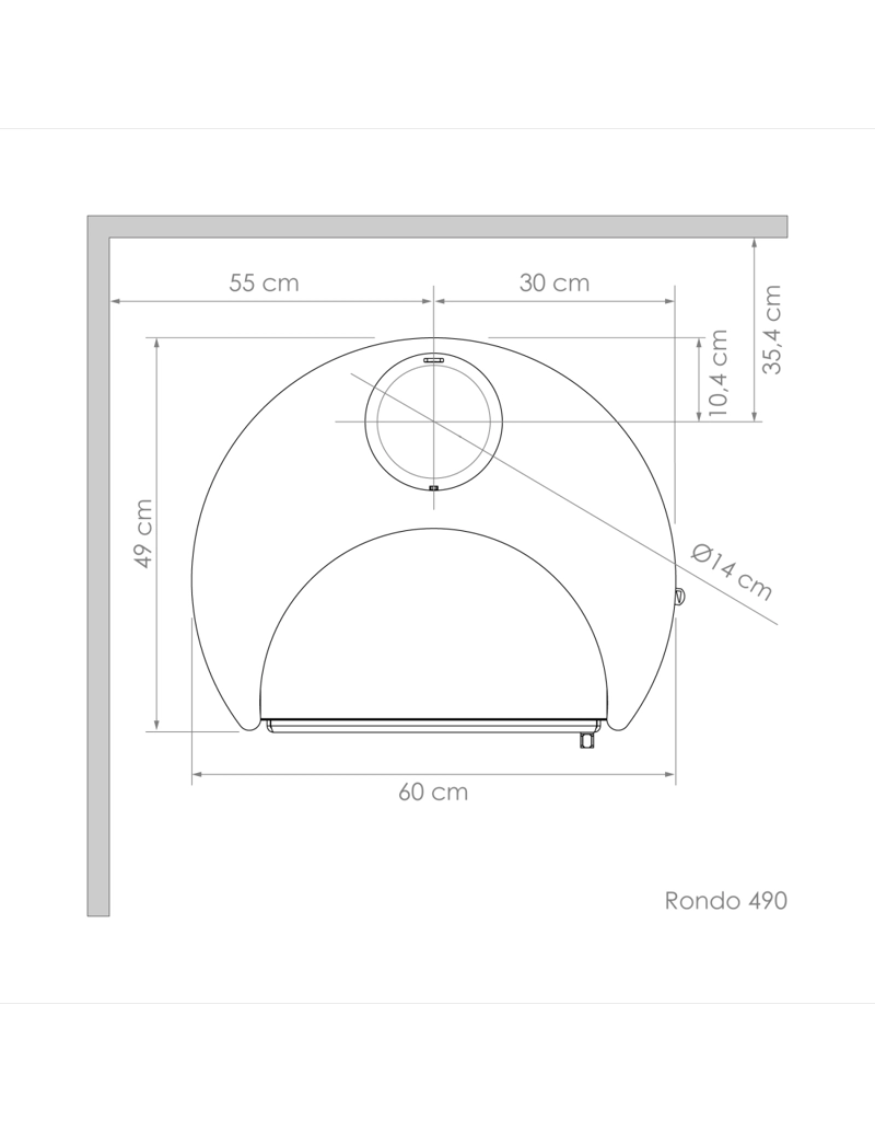 ESTUFA A LEÑA RONDO 490 + KIT INSTALACION 6' - 6