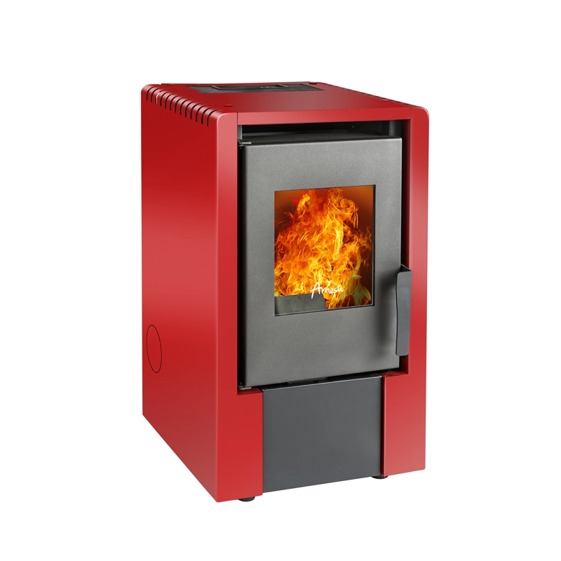 ESTUFA A PELLET ITALY 6100 EN COLOR ROJO + KIT INST. TECHO - 2