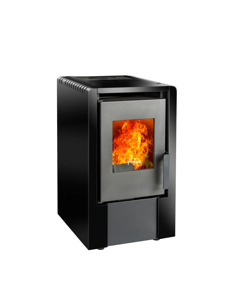 ESTUFA A PELLET ITALY 6100 NEGRA + KIT INST. MURO - 3